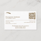 ラグジュアリー ゴールド プロフェッショナル ビューティー 眉 アーティスト フォト 名刺 (裏面)