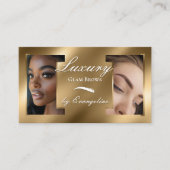 ラグジュアリー ゴールド プロフェッショナル ビューティー 眉 アーティスト フォト 名刺 (正面)