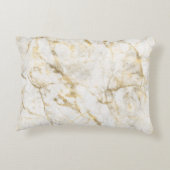 ラグジュアリー ゴールド & ホワイト大理石 アクセントクッション (裏面)