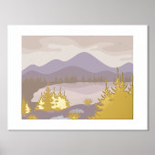 ラグジュアリー ゴールド リラックマ アブストラクト ランドスケープ 実物 箔ポスター (正面)