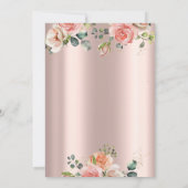 ラグジュアリー シック ローズ ダイヤモンド コンフェッティ 引退祝い 招待状 (裏面)