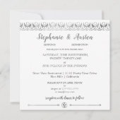 ラグジュアリー シルバー ウェディング インビテーション (裏面)