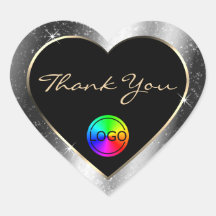 ラグジュアリー シルバー グリッター フレーム ありがとう ロゴ付き