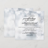 ラグジュアリー シルバー ボケ ライト チック ウェディング 招待状 (正面/裏面)