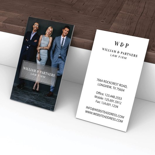 ラグジュアリー シルバー ミニマル プロフェッショナル ビジネス フォト 名刺