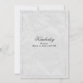 ラグジュアリー シンプル エレガント シルバー グリッター キンセアニエラ 招待状 (裏面)