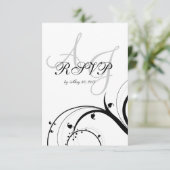 ラグジュアリー スワール ダブル モノグラム ウェディング RSVP (スタンド正面)