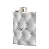 ラグジュアリー ソフト グレー 偽ベルベット ブライズメイド フラスク (左)