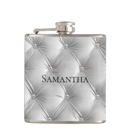 ラグジュアリー ソフト グレー 偽ベルベット ブライズメイド フラスク