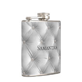 ラグジュアリー ソフト グレー 偽ベルベット ブライズメイド フラスク (右)