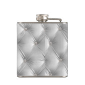 ラグジュアリー ソフト グレー 偽ベルベット ブライズメイド フラスク (裏面)