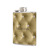 ラグジュアリー ソフト ゴールド フェイク ヴェルベット ブライズメイド フラスク (左)