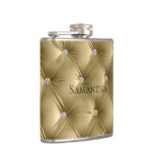 ラグジュアリー ソフト ゴールド フェイク ヴェルベット ブライズメイド フラスク (右)