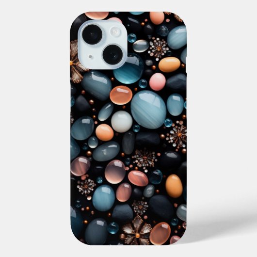 ラグジュアリー ダーククリスタルとゴールドフラワーの美学 Case-Mate iPhoneケース (裏面)
