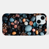 ラグジュアリー ダーククリスタルとゴールドフラワーの美学 Case-Mate iPhoneケース (裏面 (横))