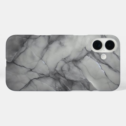 ラグジュアリー ダークグレー 大理石 モバイルケース - 迫力あるひび割れデザイン Case-Mate iPhoneケース (裏面 (横))