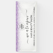 ラグジュアリー ドリップ グリッター パープル サロン 横断幕 (縦)