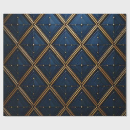 ラグジュアリー ネイビー ゴールド ジオメトリック ダイヤモンド ラッピング ラッピングペーパー