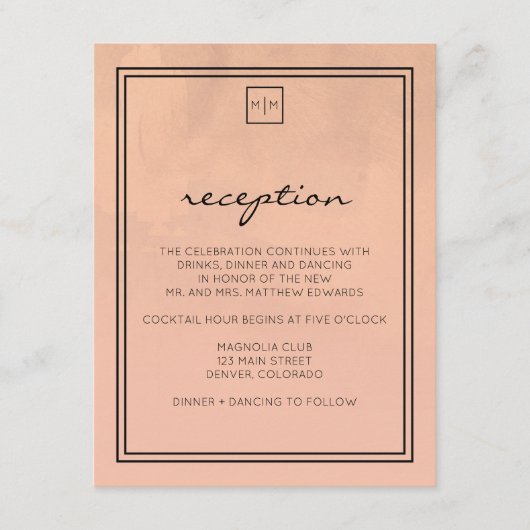 ラグジュアリー バーガンディー&ブラッシュ 受付カード エンクロージャーカード (正面)