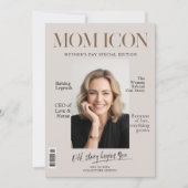 ラグジュアリー パーソナライズ ママ マガジン カバー フォト シーズンカード (正面)