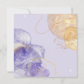 ラグジュアリー パープル & ゴールド アブストラクト  セーブ・ザ・デート 招待状 (裏面)