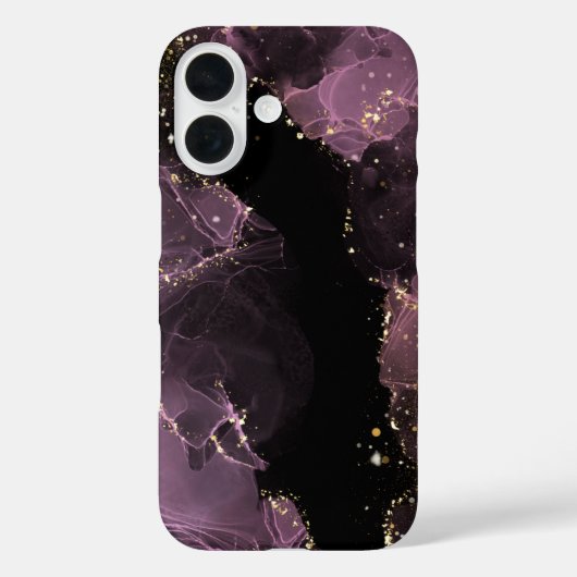 ラグジュアリー パープル&ゴールド アルコール インク Case-Mate iPhoneケース (裏面)