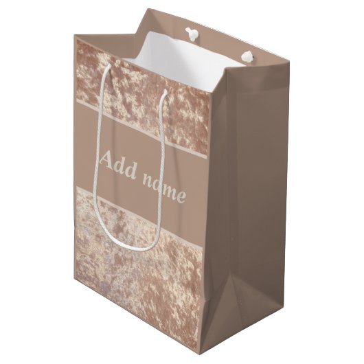 ラグジュアリー·ビパーソナライズされたローヴ特別抱き枕 ミディアムペーパーバッグ (正面アングル)