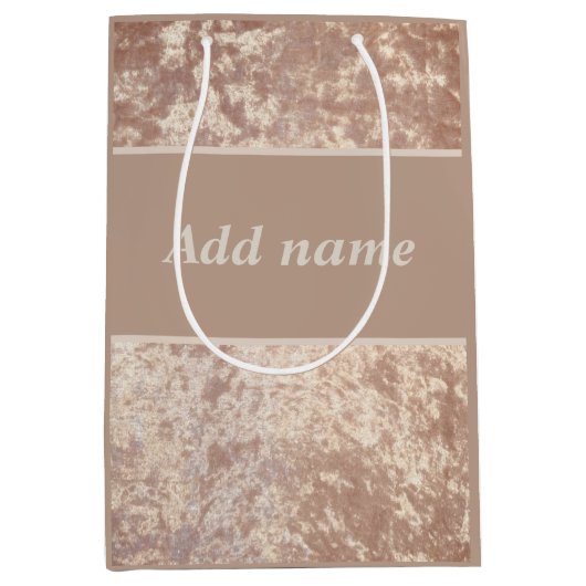 ラグジュアリー·ビパーソナライズされたローヴ特別抱き枕 ミディアムペーパーバッグ (正面)