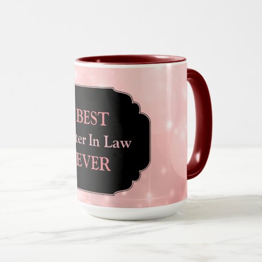 ラグジュアリー·ピンク最高のの「ロー·エバー」デザイン マグカップ (正面右)