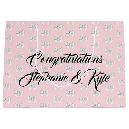 ラグジュアリー ピンク オーダーメイド ティファニー おめでとう ラージペーパーバッグ (正面)