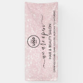 ラグジュアリー ピンク グリッター サロン用品 横断幕 (縦)