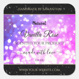 ラグジュアリー ピンク パープル グリッター スパークル プロダクト ラベル