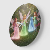 ラグジュアリー フェアリー ブライダル シャワー ラージ壁時計 (傾斜)