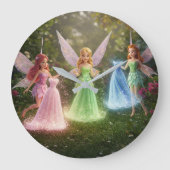 ラグジュアリー フェアリー ブライダル シャワー ラージ壁時計 (正面)