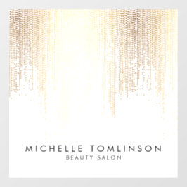 ラグジュアリー フェイク ゴールド コンフェッティ レイン ビューティー サロン ウィンドウサイン