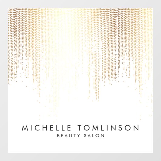 ラグジュアリー フェイク ゴールド コンフェッティ レイン ビューティー サロン ウィンドウサイン (シート)