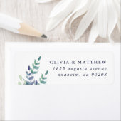 ラグジュアリー フローラル ウェディング 返信住所 ラベル (インサイチュ)