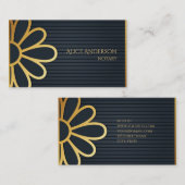 ラグジュアリー ブラックゴールド エレガント 印鑑  名刺 (正面/裏面)