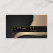 ラグジュアリー ブラックゴールド エレガント 弁護士 ビジネスカード (正面)