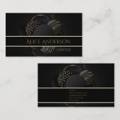 ラグジュアリー ブラックゴールド エレガント 弁護士 ビジネスカード (正面/裏面)