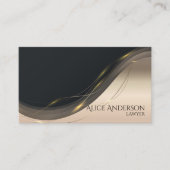 ラグジュアリー ブラックゴールド エレガント 弁護士 名刺 名刺 (正面)
