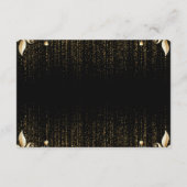 ラグジュアリー ブラック アイボリー＆ゴールドのキンセアニエラへの返信 エンクロージャーカード (裏面)