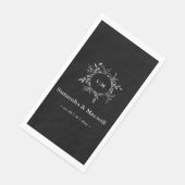 ラグジュアリー ブラック エレガント オーダーメイド プリント ナプキン (コーナー)