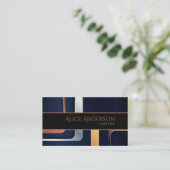 ラグジュアリー ブラック ゴールド エレガントな弁護士の名刺 名刺 (スタンド正面)