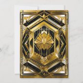 ラグジュアリー ブラック＆ゴールド ガツビー アートデコ 1920年代 ウェディング 招待状 (裏面)