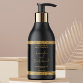 ラグジュアリー ブラック＆ゴールド グリッター コスメボトル ラベル