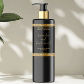 ラグジュアリー ブラック＆ゴールド グリッター コスメボトル ラベル