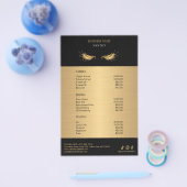 ラグジュアリー ブラック&ゴールド サロン 料金表 チラシ (シングル)