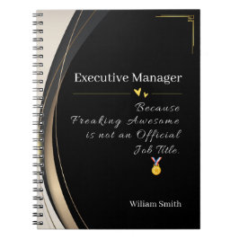 ラグジュアリー ブラック＆ゴールド パーソナライズド ノートブック