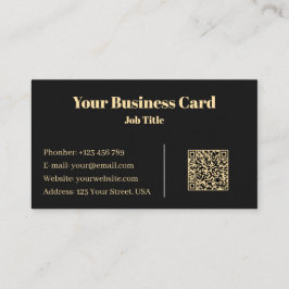 ラグジュアリー ブラック＆ゴールド ミニマリスト プロフェッショナル 名刺